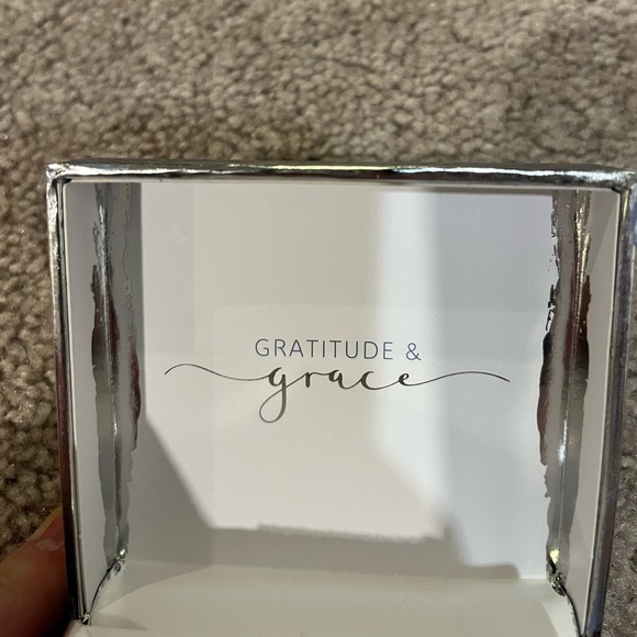 Gratitude & Grace Fine Silver Plated Genuine Crystal Angel Necklace - Picture 4 of 5